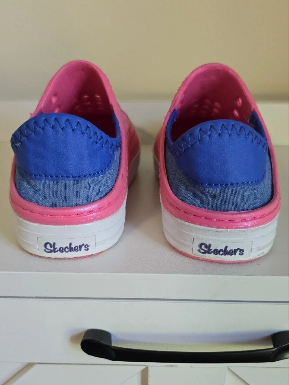 Skechers Kids Pink and Blue Slip-On Shoes EUC Size 10 Toddler